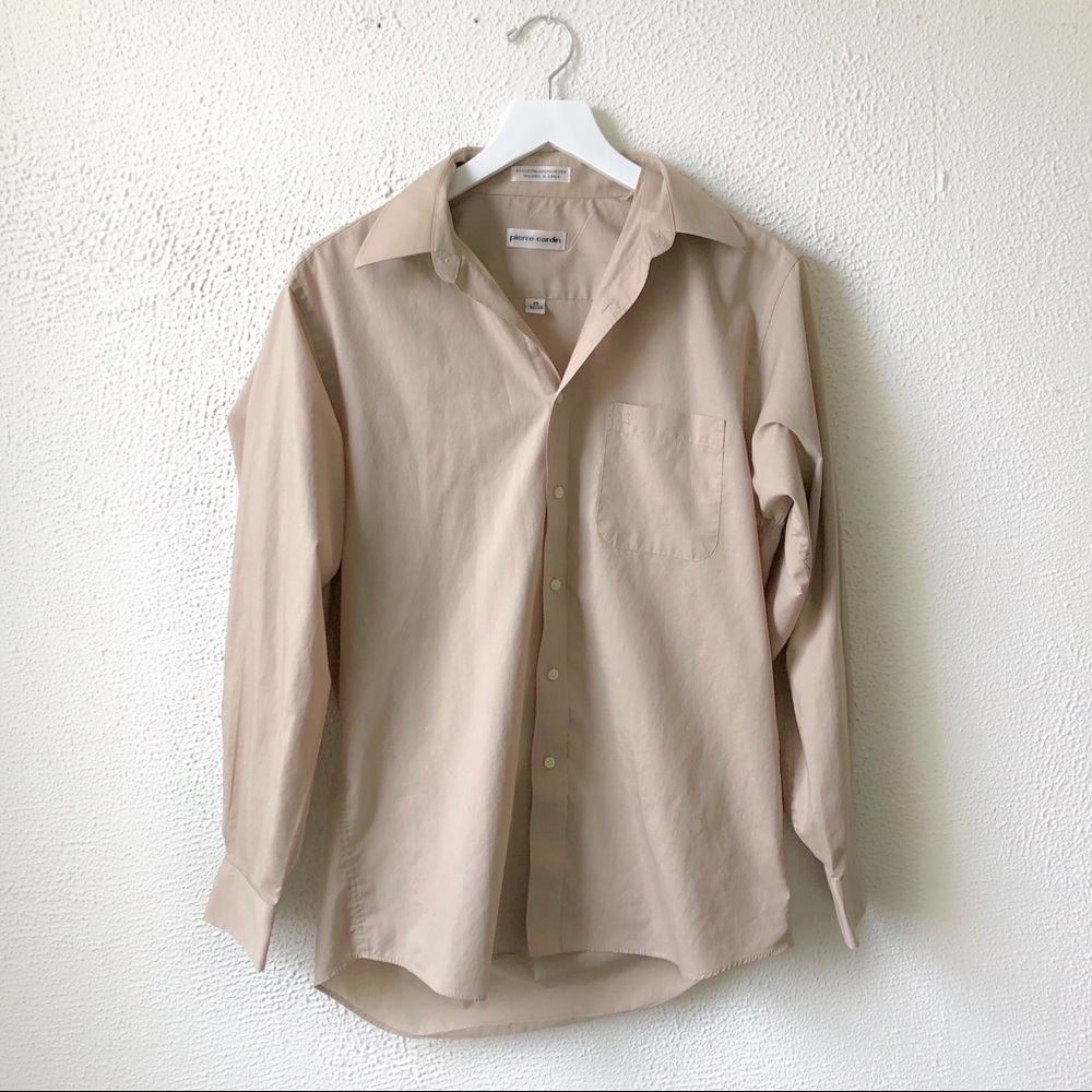 Pierre Cardin Light Tan Pocket Front Button Up
